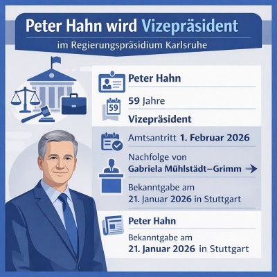 Peter Hahn wird neuer Vizepräsident im Regierungspräsidium Karlsruhe